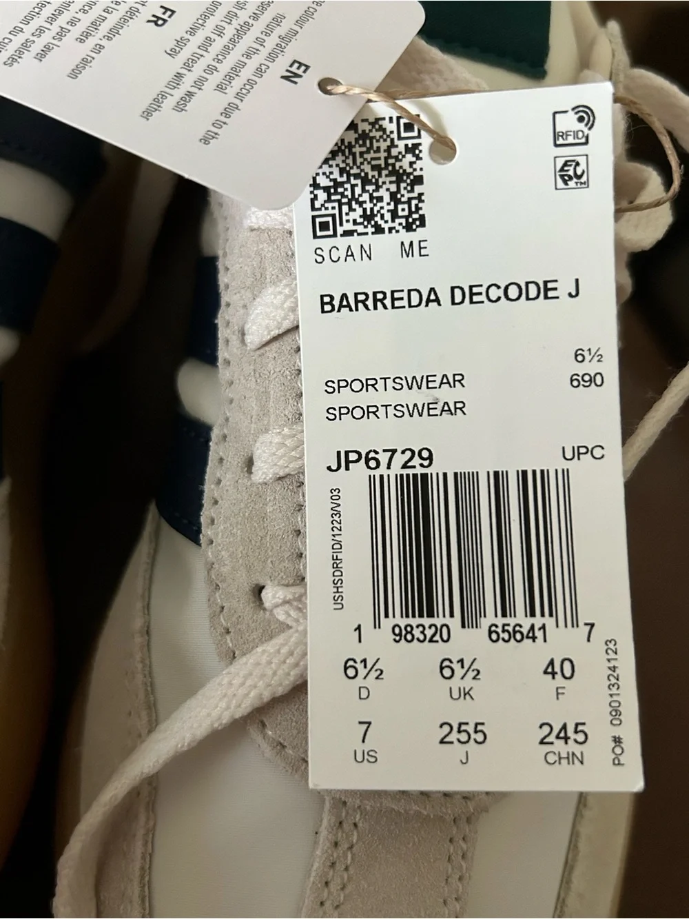 adidas Men’s Cream and Navy Retro Running Sneakers